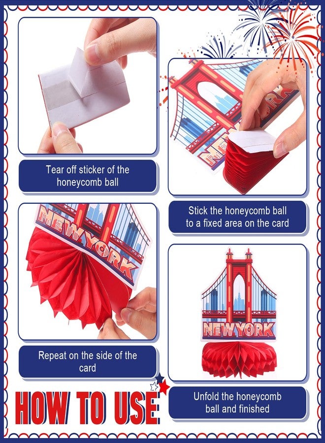 Weekgrat 9 Pcs New York Party Decorations NYC Honeycomb Decorations Big City USA Travel Theme Party Centerpiece Set Cityscape Decor for Birthday Baby Shower Table Decor - Image 3